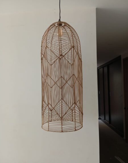Lámpara colgante cilíndrica extra alta en fibra natural()MIMBRE